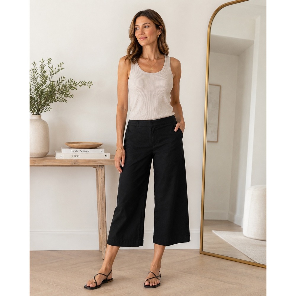 Social Standard Sanctuary Black Wide Leg Crop Pants 10 Quiet Luxury